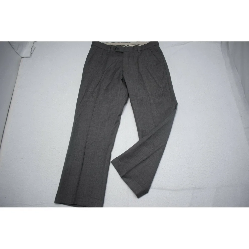 Ballin Comfort EZE Super 110s Wool Dress Pants Gray Flat Mens‎ Size 32 x 27